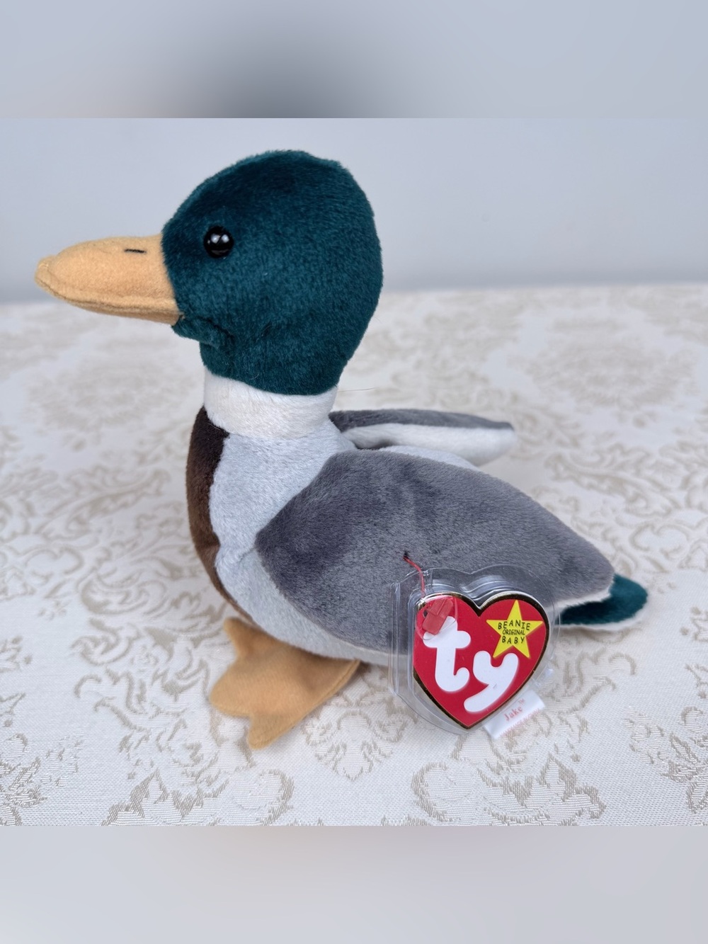 Ty Beanie Baby Plush Mallard Duck Jake, Error, Collectible, 1998, 1997